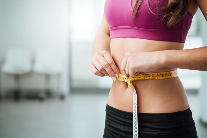 A flat stomach of a diet