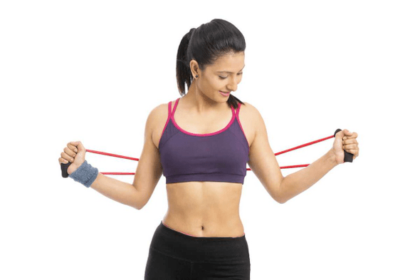Exercise with an elastic band